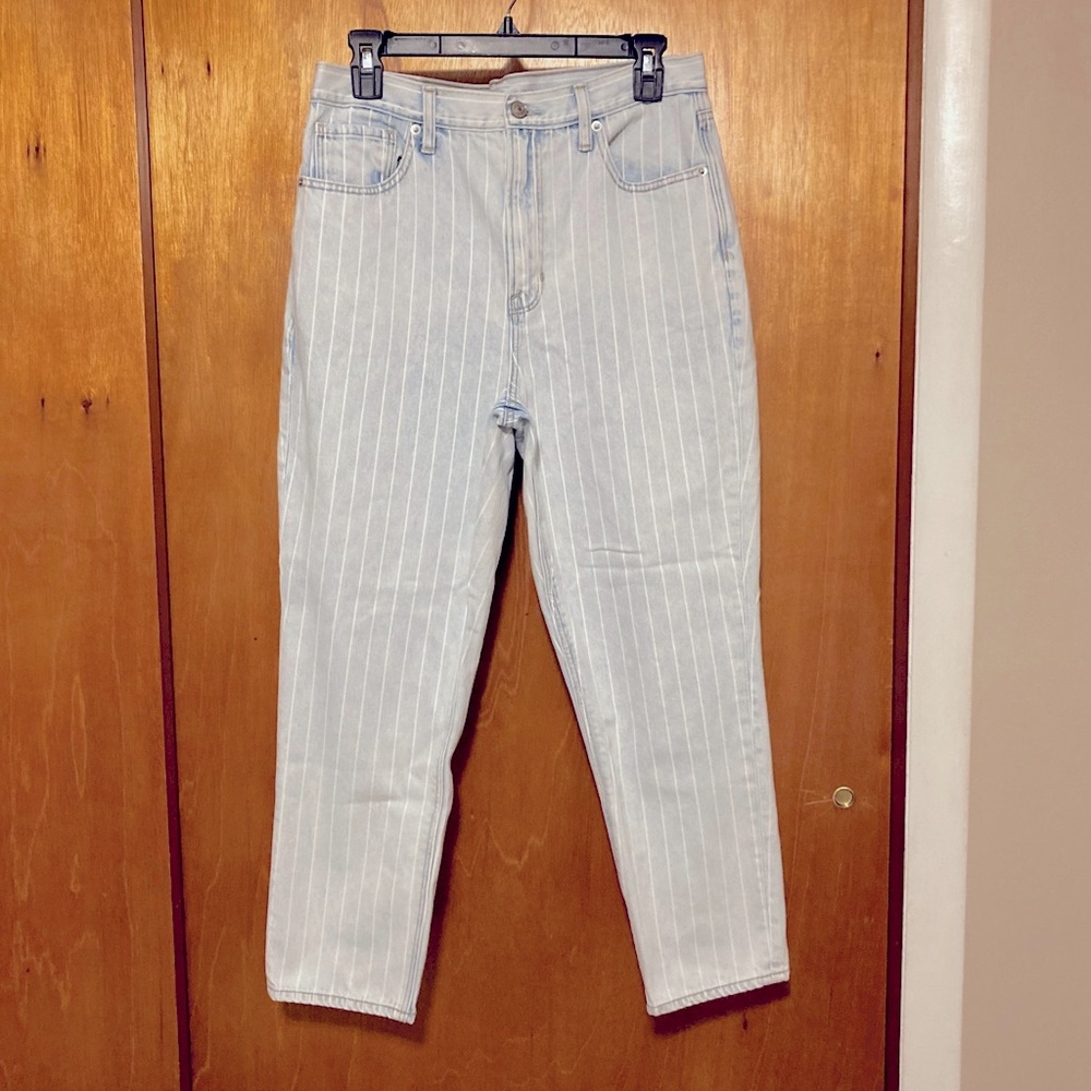 American Eagle Outfitters Vertical Striped Mom Jeans